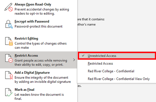 unrestricted access default