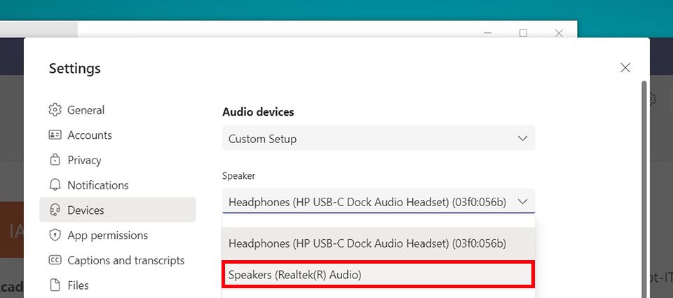 choose speaker realtek audio