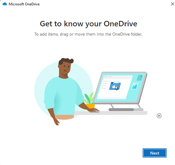 click next at get to know your onedrive