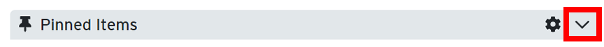 click the chevron on the pinned items widget
