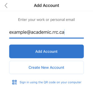 enter credentials and add account