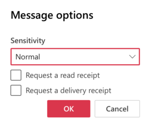 message options window