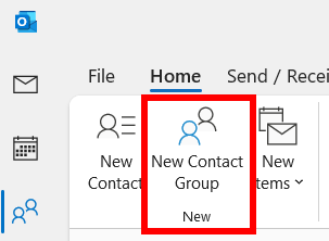click new contact group
