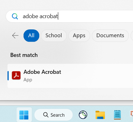 windows search adobe acrobat
