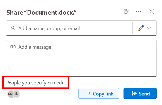 click people you specify can edit