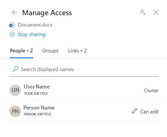 click the person you want to manage access