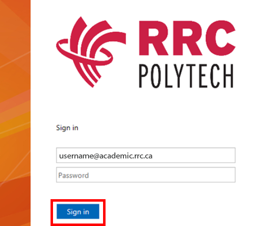 student college email address and type password click sign in