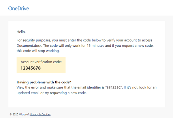 copy the code and enter it into the next step