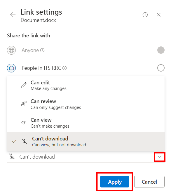share file options