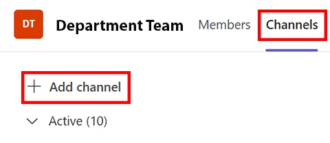 click add channel