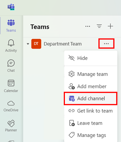 click more options and then add add channel