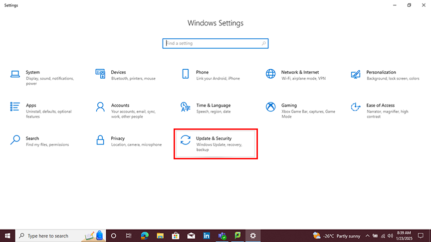 click update security
