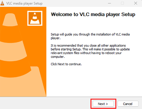 welcome page for the installation of your choice