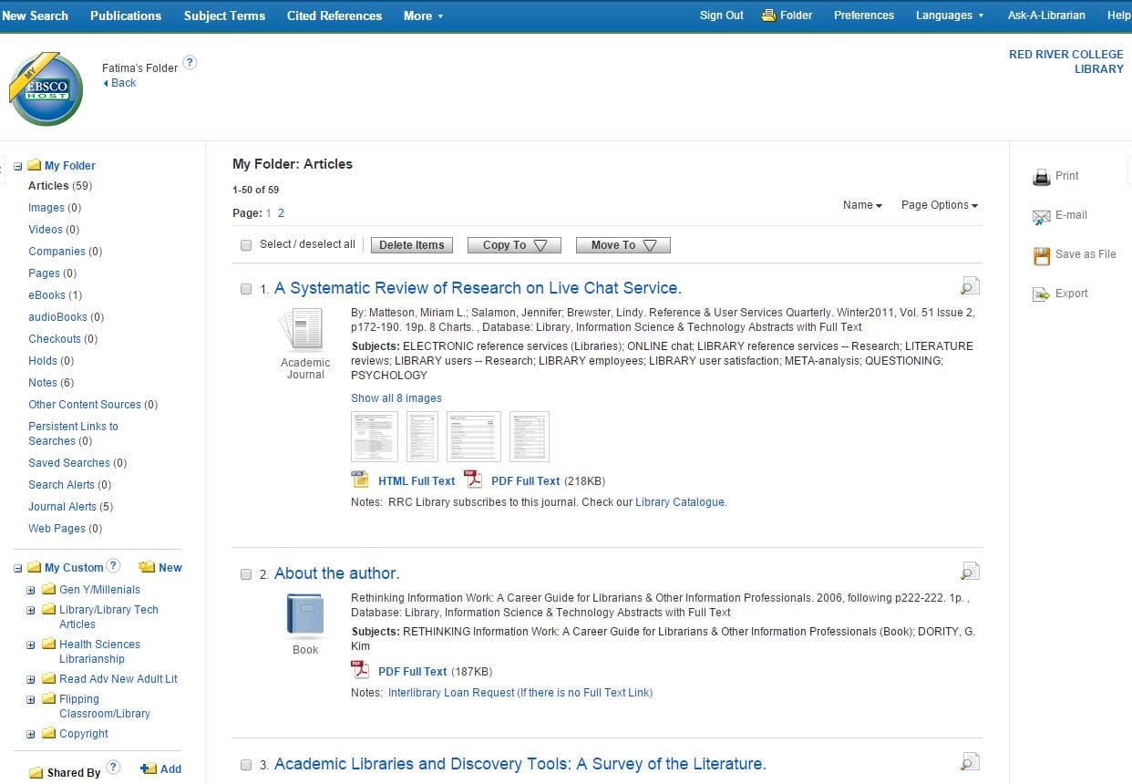 Expand Your EBSCO Knowledge Setting Up and Using My EBSCOhost Folder