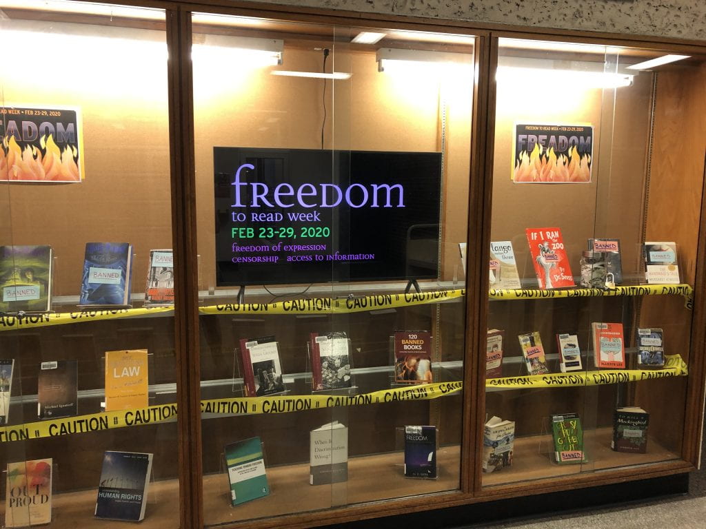 Freedom to Read Week Window Display at NDC Library