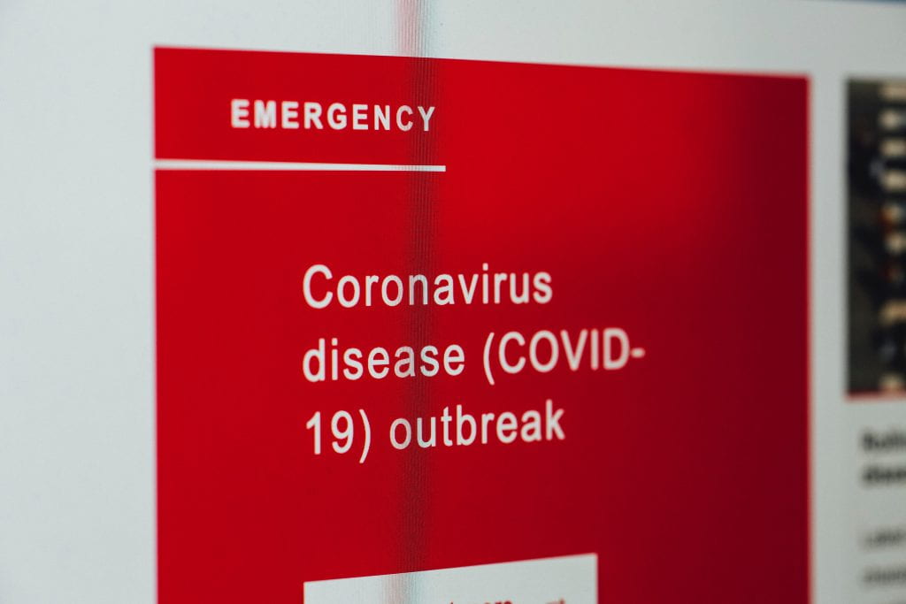 Sign that says "Coronavirus disease outbreak"