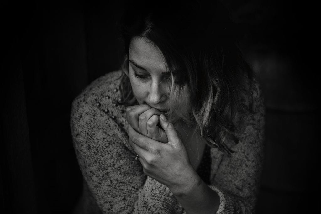 Woman who appears to be stressed