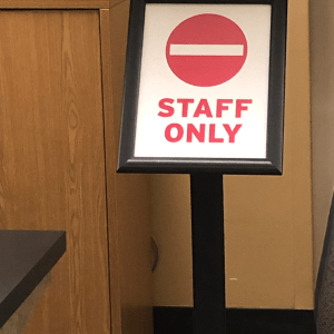 Staff only sign