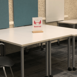 table reserved for tutoring