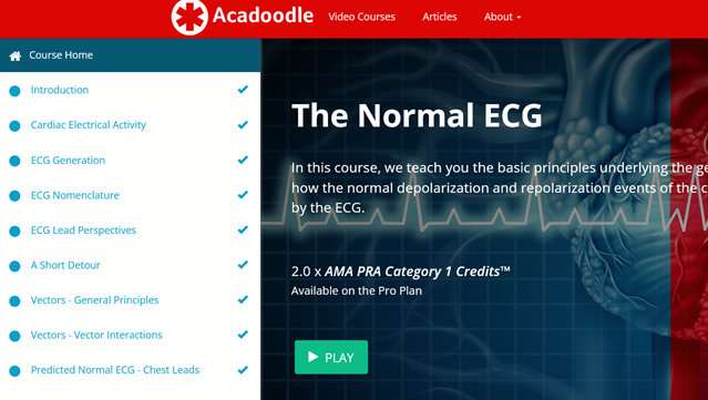 Each module included is listed on the left side of the screen. 