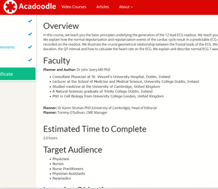 overview of the course