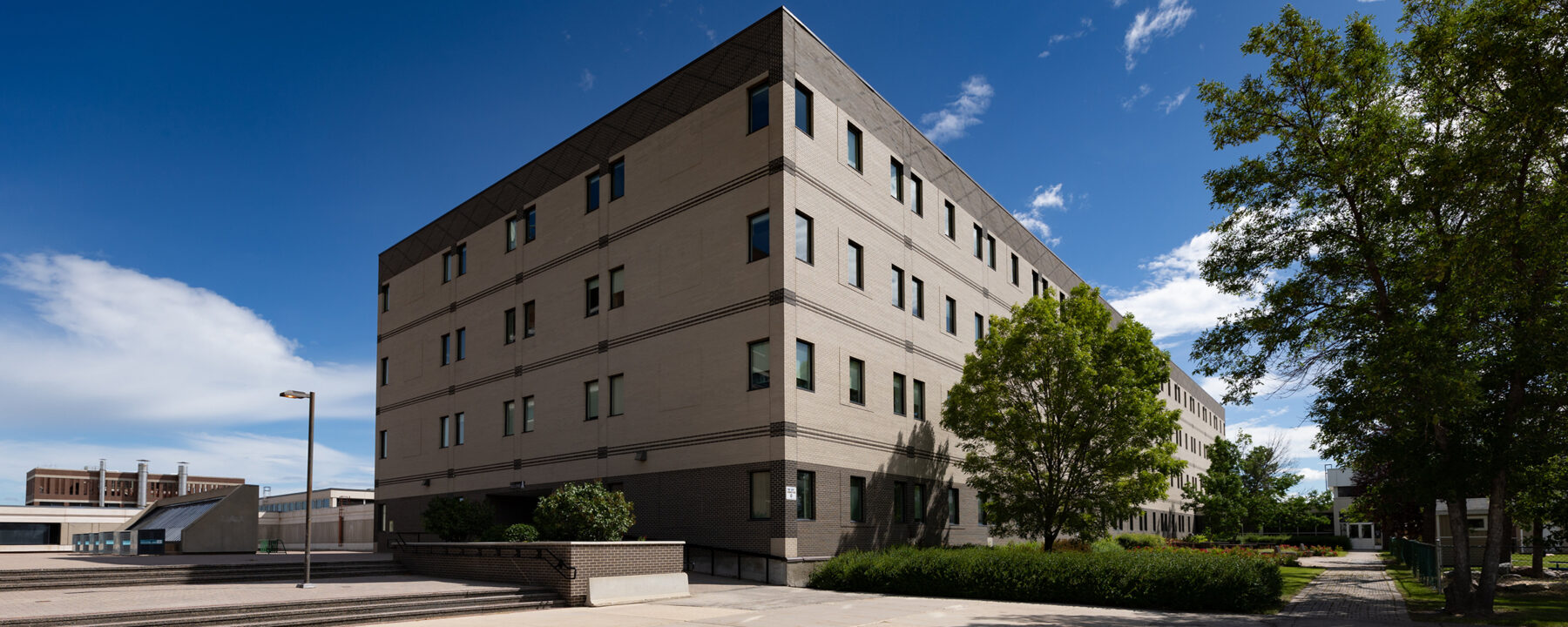 Exterior photo of the Notre Dame Campus, Building A