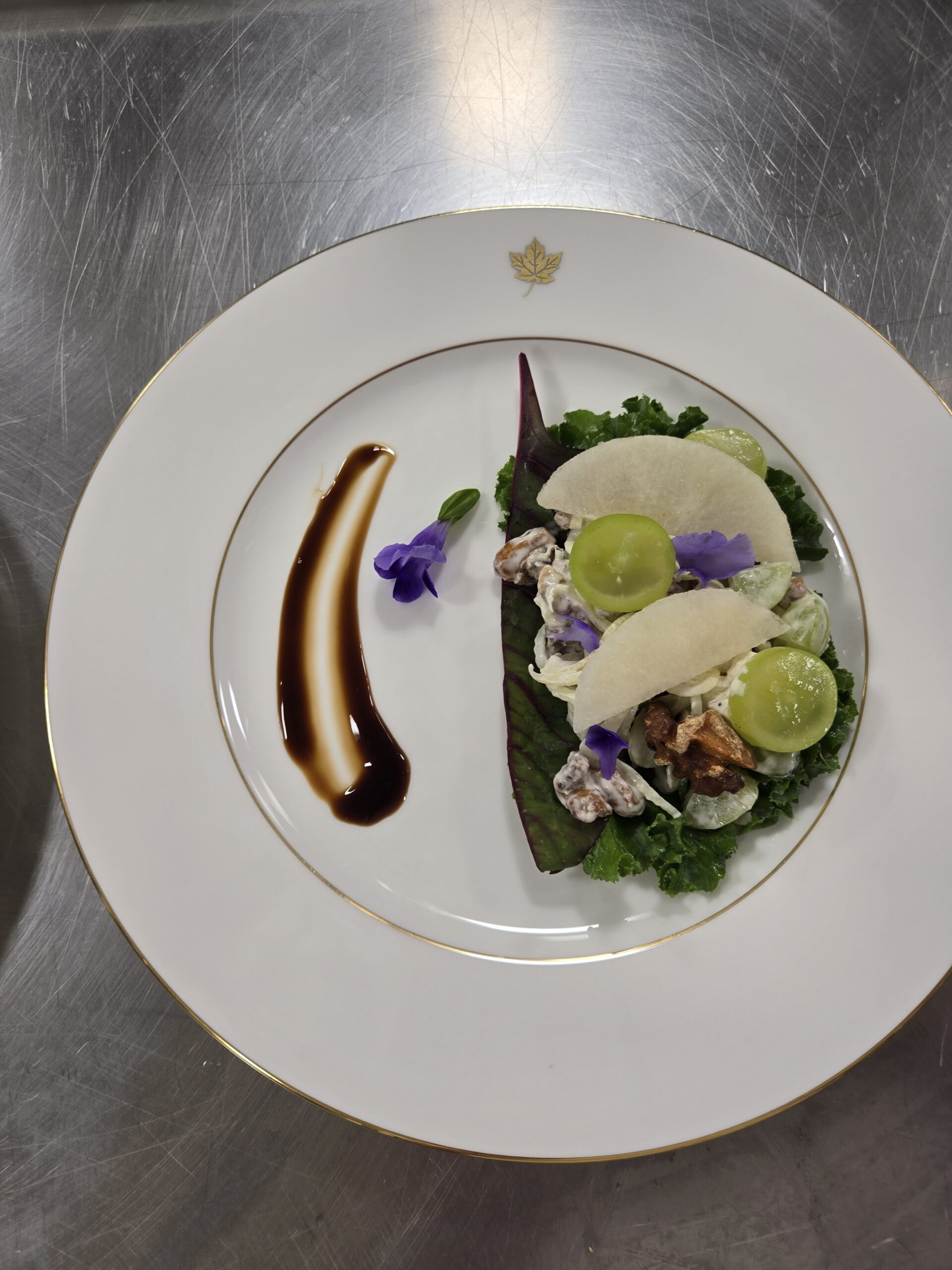 Close-up of salad on a white plate
