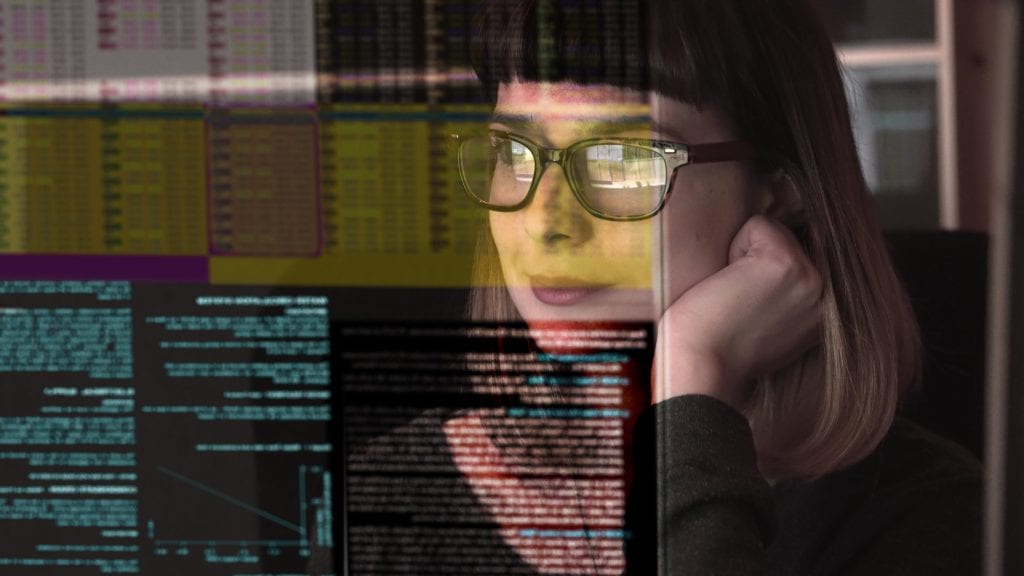 Woman viewing computer screen