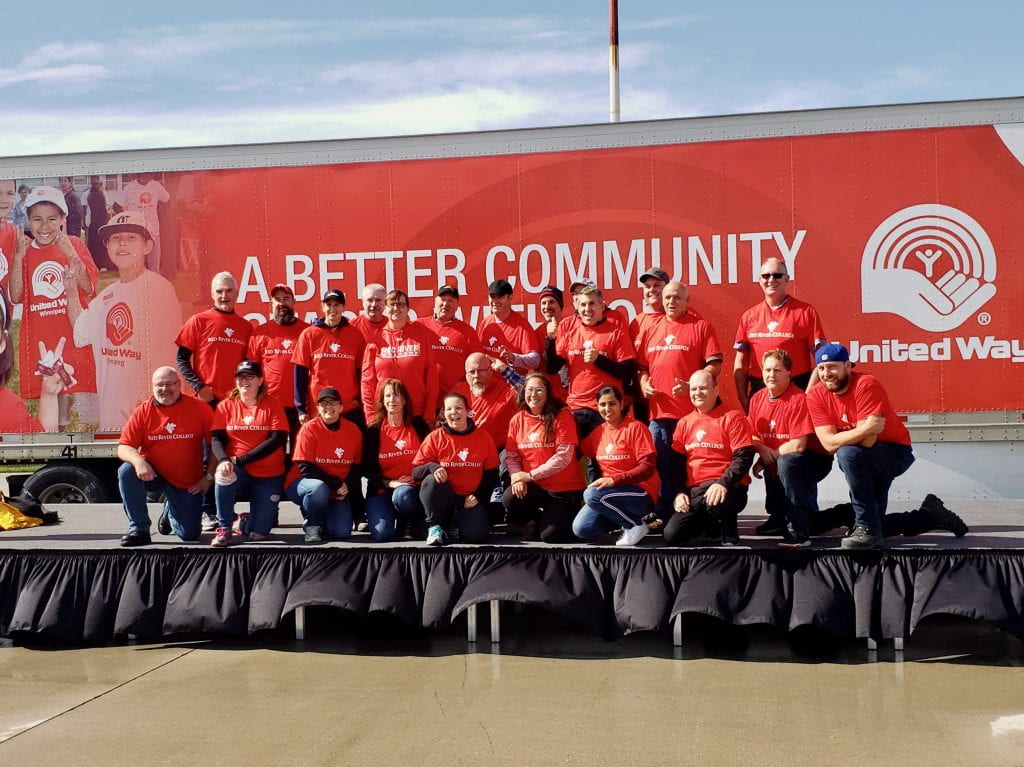 RRC Polytech's staff team at United Way Plane Pull 2019