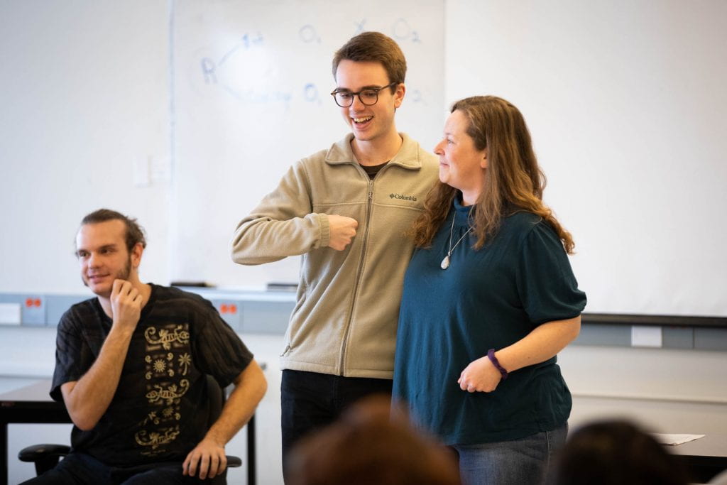 Students using American Sign Language