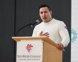 Jordin Tootoo at podium