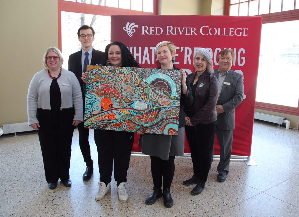 Jackie Traverse and others at mural unveiling