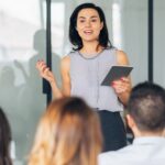 Woman teaching a workshop