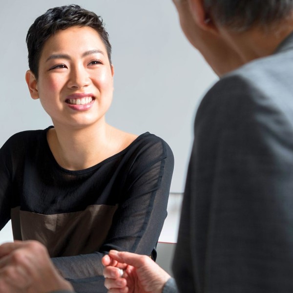 Businesswoman meeting with businessman