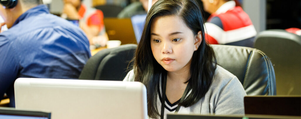 woman on computer