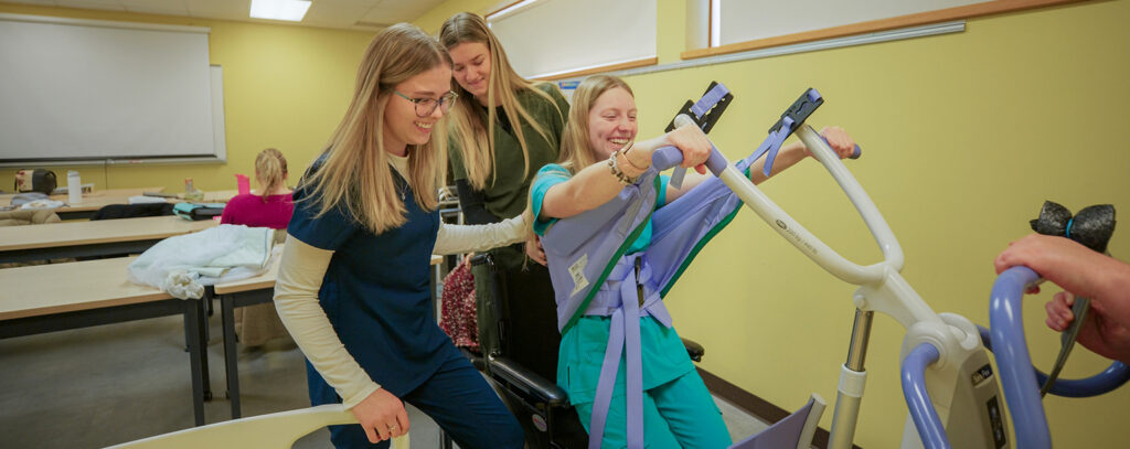 health students in class