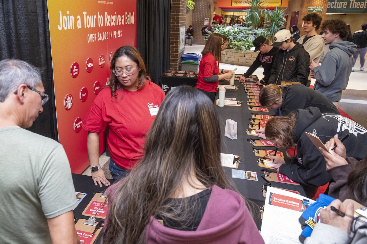 booth for bursary draw at rrc polytech event