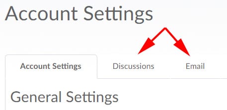 Discussion and Email account settings in LEARN