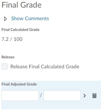 Final Calculated and Final Adjusted Grade from individual student grades view