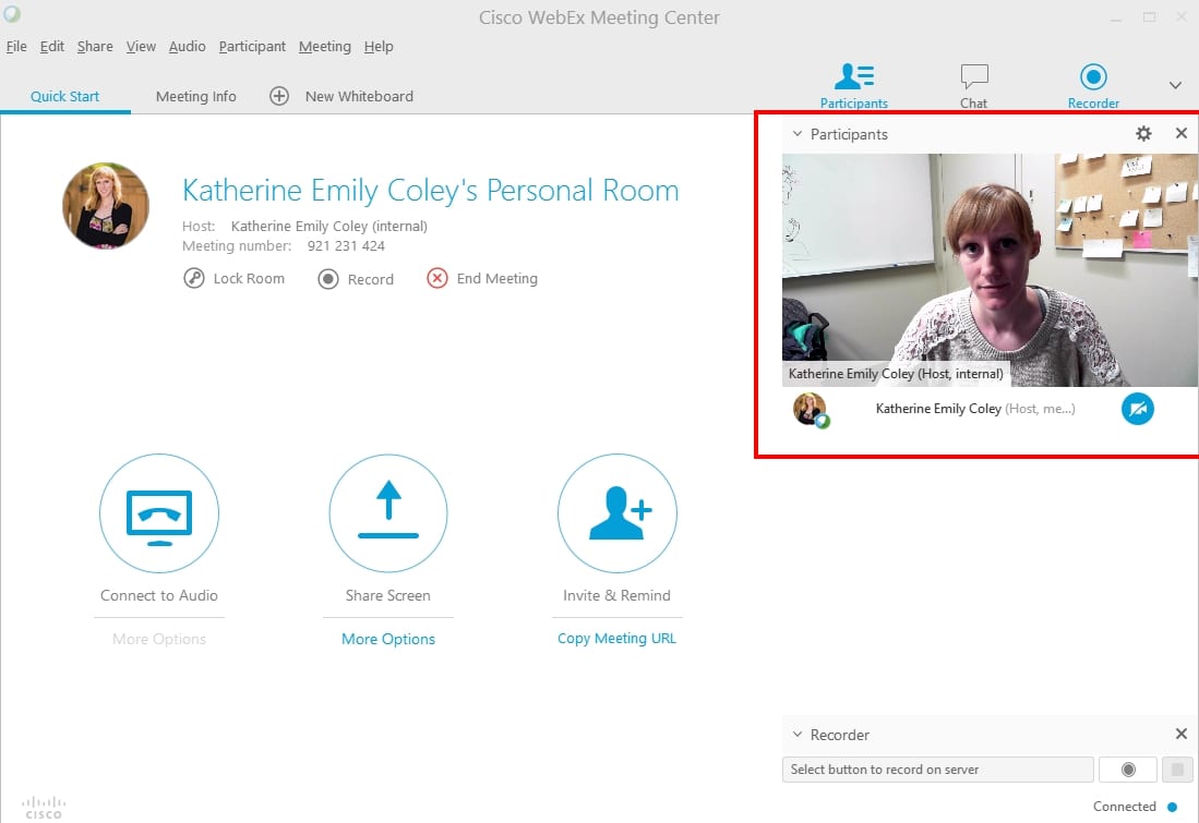 Use Live Video to Connect;With WebEx you can use a webcam and microphone to easily connect with your students on a more personal level and get problems solved quicker than with email. For online and blended classrooms, live video provides a more personalized experience and increases engagement.