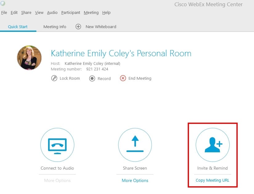 Easily Invite Participants;Invite participants via email or directly within Outlook with the WebEx productivity tools.