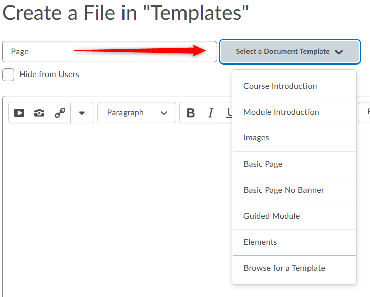 Select Document Template