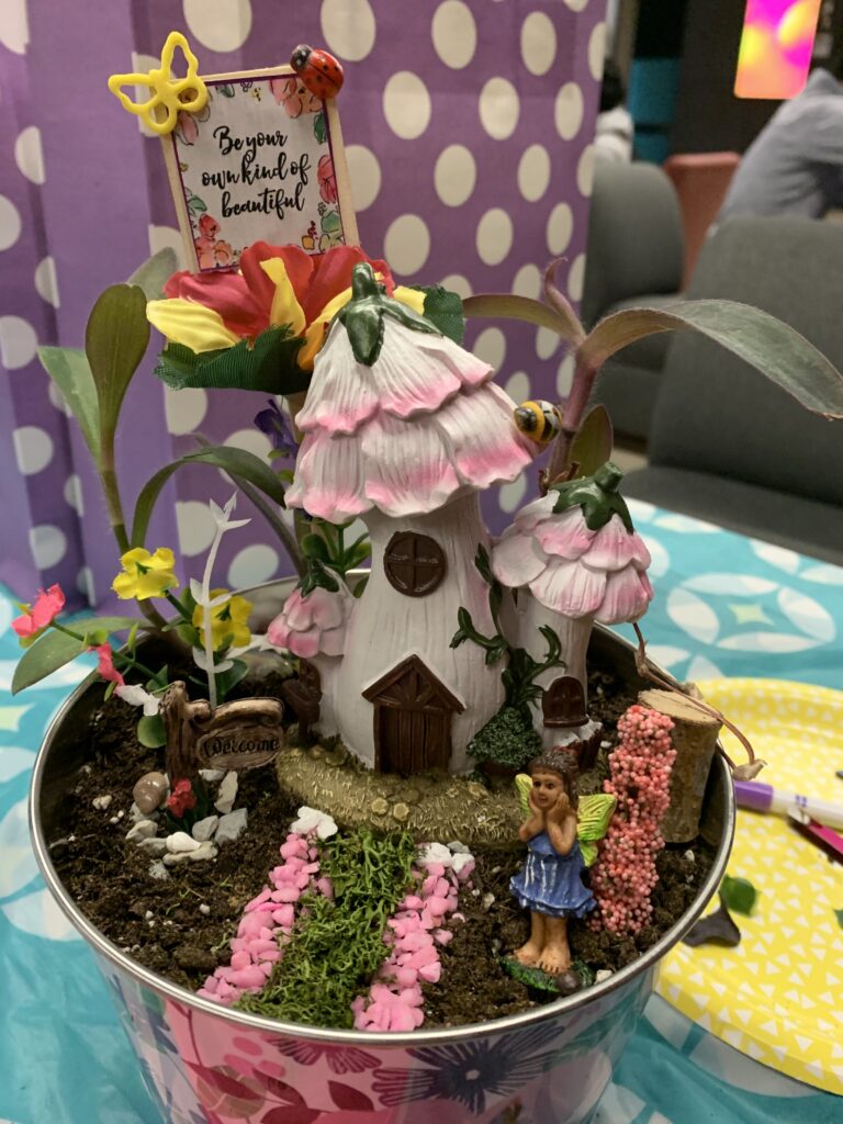 A student fairy garden creation.