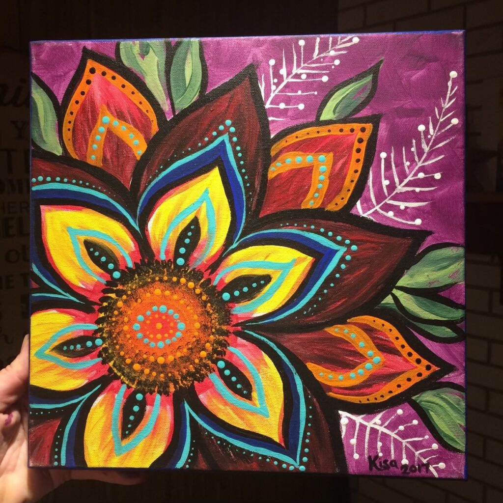 Colourful flower painting