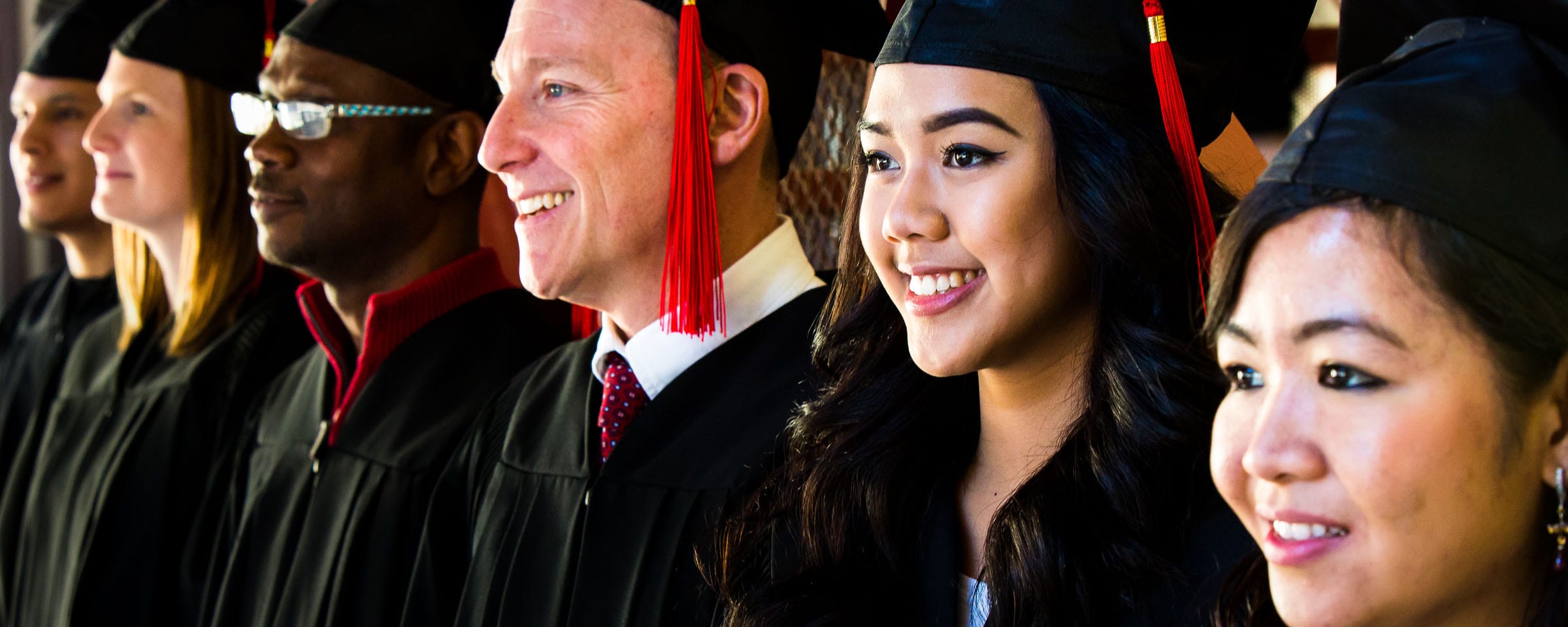 Students in graduation robes