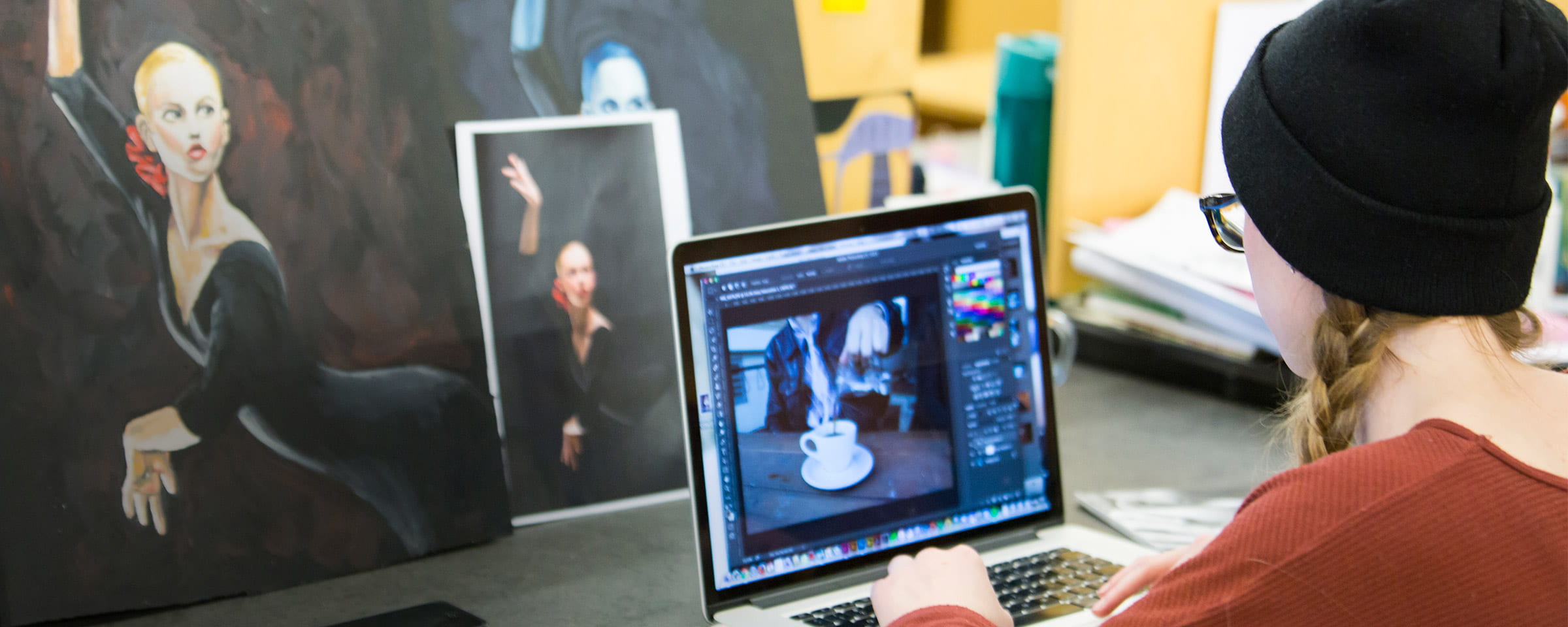 Graphic Design student at work