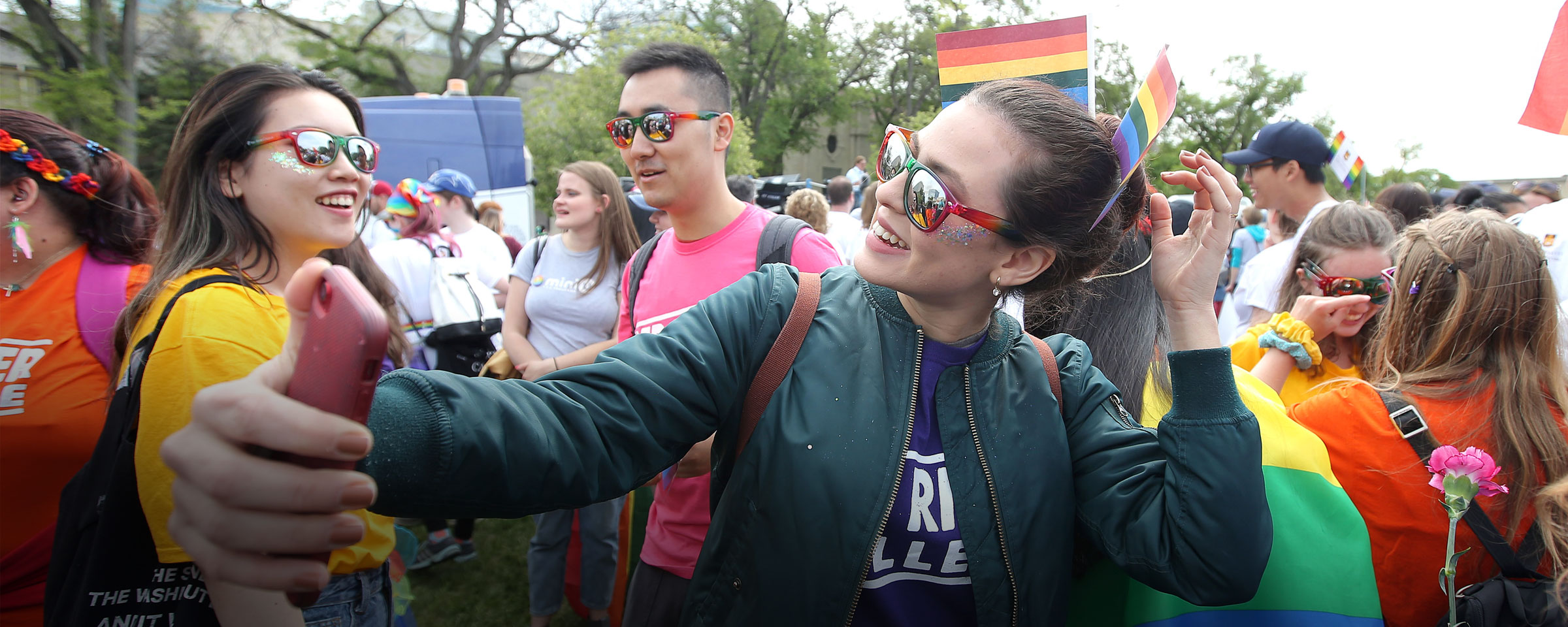 RRC Polytech students at Pride Winnipeg parade and rally