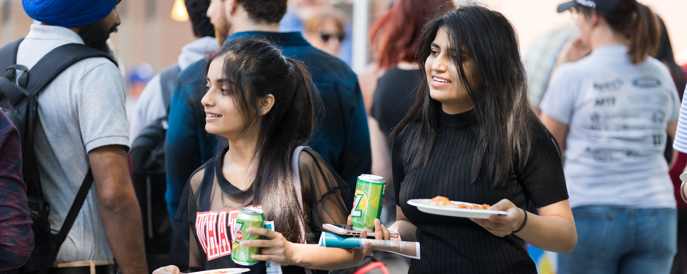 Female students at orientation event