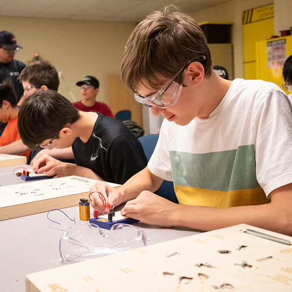 youth with electronics